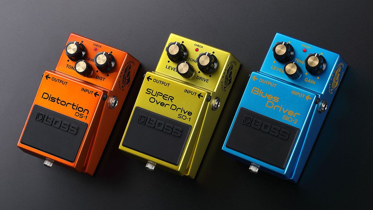 Boss celebrates its classic pedals with metallic finish 50th 