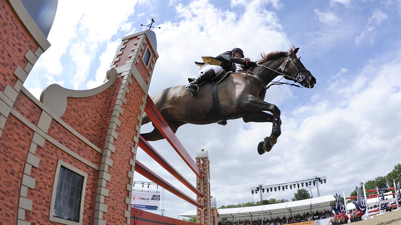 at the Grand Prix for The Kingdom of Bahrain Trophy International Jumping Competition 1.60m during the Royal Windsor Horse Show in Windsor Castle, Berkshire, UK between 13th-17 May 2015