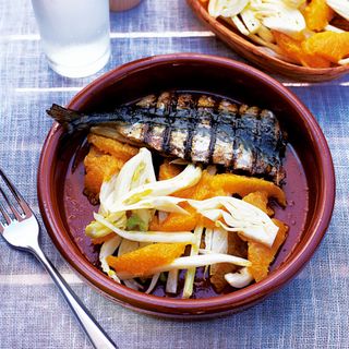 Barbecued Mackerel with Fennel and Orange Salad