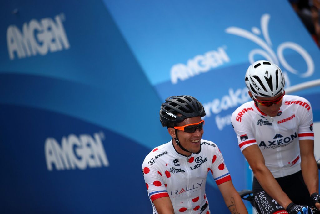 KOM winner Evan Huffman and best young rider Neilson Powless