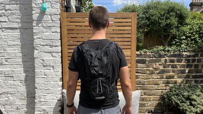 Man wearing the CamelBak Rogue Hydration Pack