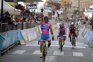 Michele Scarponi (Lampre - ISD) wins stage 4 at Tirreno-Adriatico