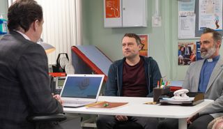 Paul and Billy at the doctors in Coronation Street 