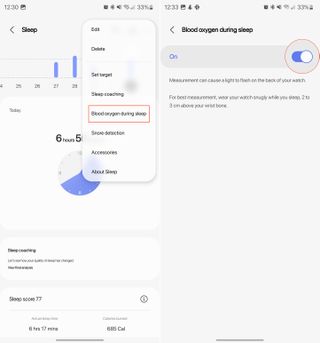 Enable blood oxygen monitoring on Galaxy Watch 5