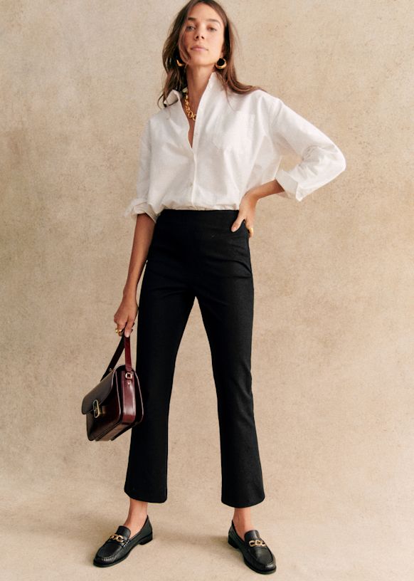Ciara Trousers - Black - Organic Cotton - Sézane