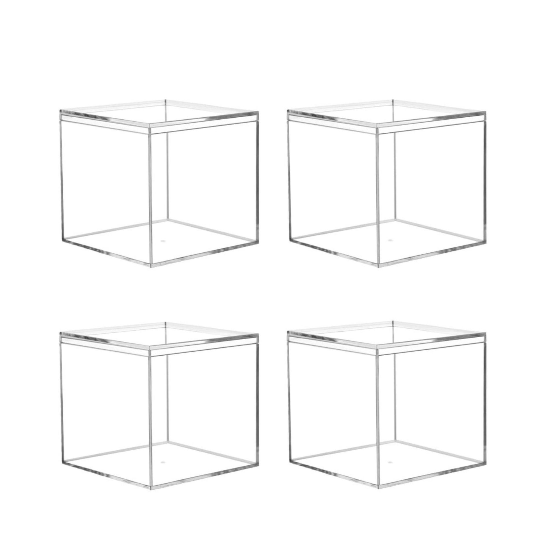 Empat kotak penyimpanan akrilik