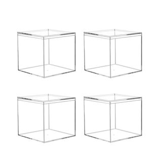 Four acrylic storage boxes