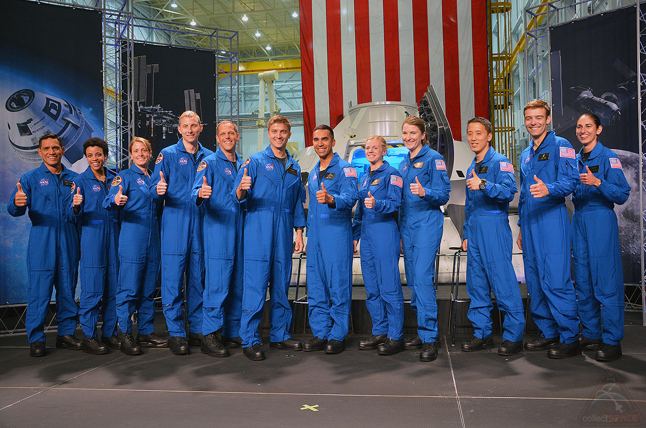 The 2017 NASA astronaut class: (from left) Frank Rubio, Jessica Watkins, Loral O&#039;Hara, Warren Hoburg, Bob Hines, Matthew Dominick, Raja Chari, Zena Cardman, Kayla Barron, Jonny Kim, Robb Kulin and Jasmin Moghbeli. 