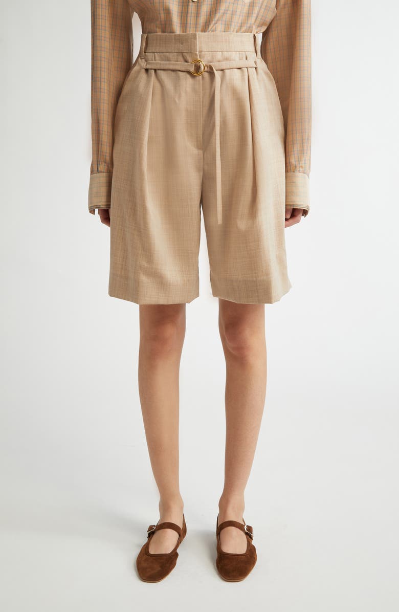 Wool Belted Bermuda Shorts