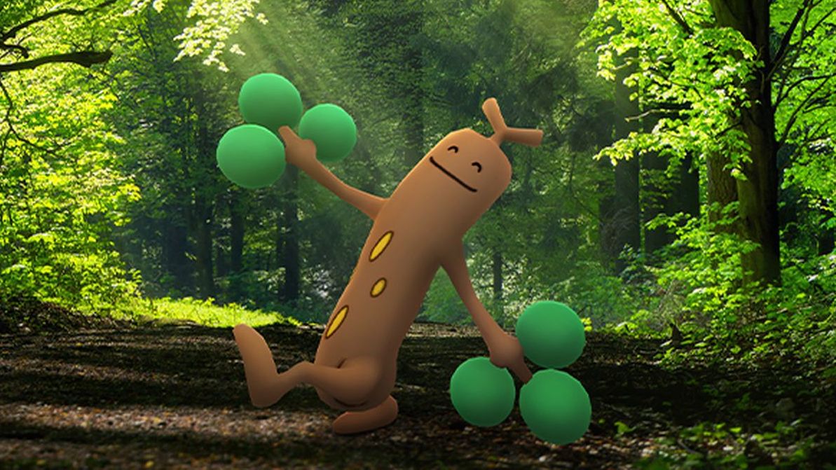 A tree Pokemon walking in a forest