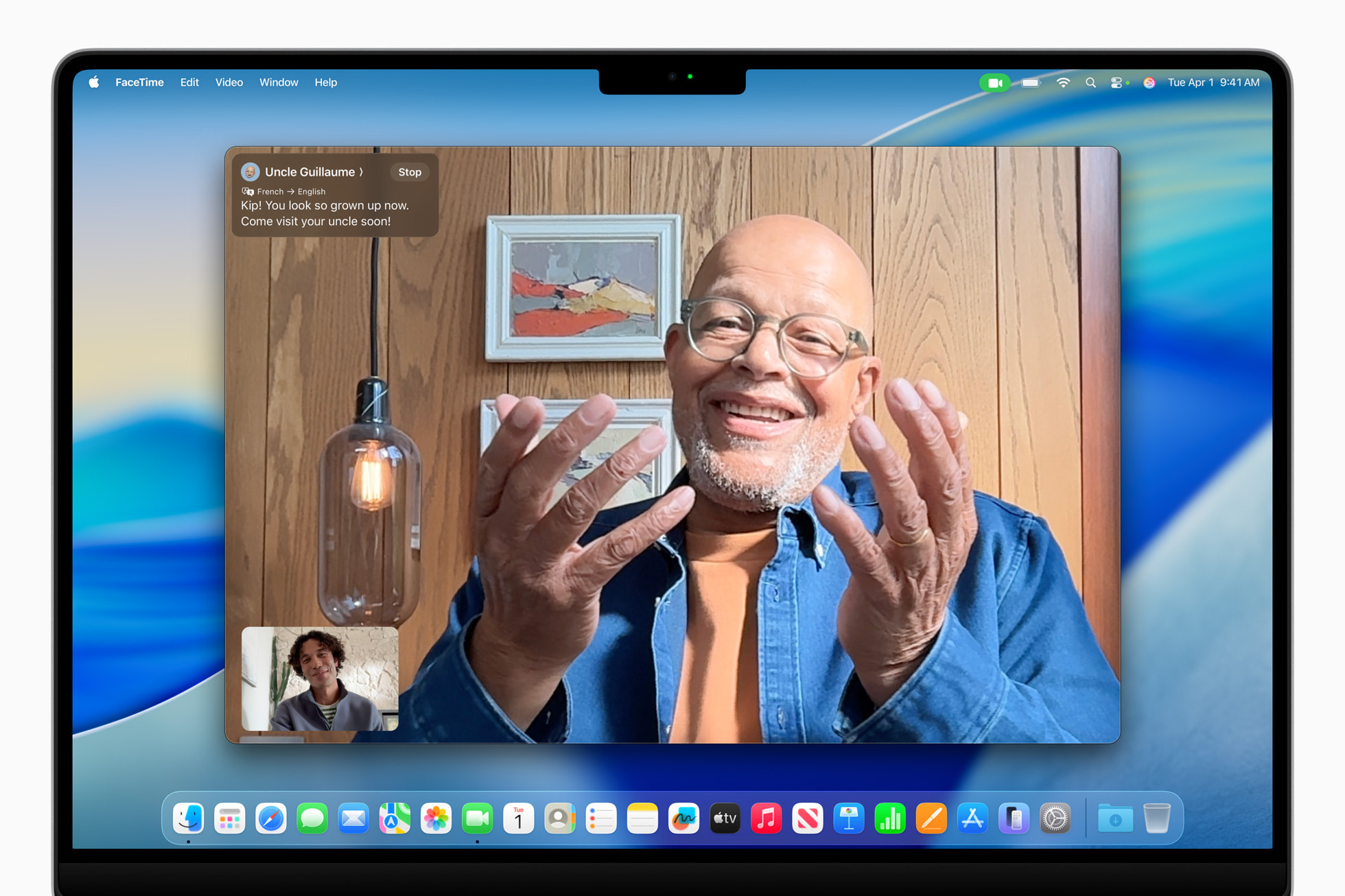 Live translation in FaceTime chat, as part of the expanded Apple Intelligence portfolio for macOS Tahoe.