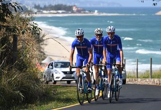 The French team test out the climb in Rio