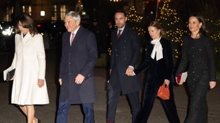 Carole Middleton, Michael Middleton, James Middleton, Alizee Thevenet and Pippa Middleton attend the 'Together At Christmas' Carol Service at Westminster Abbey on December 06, 2024