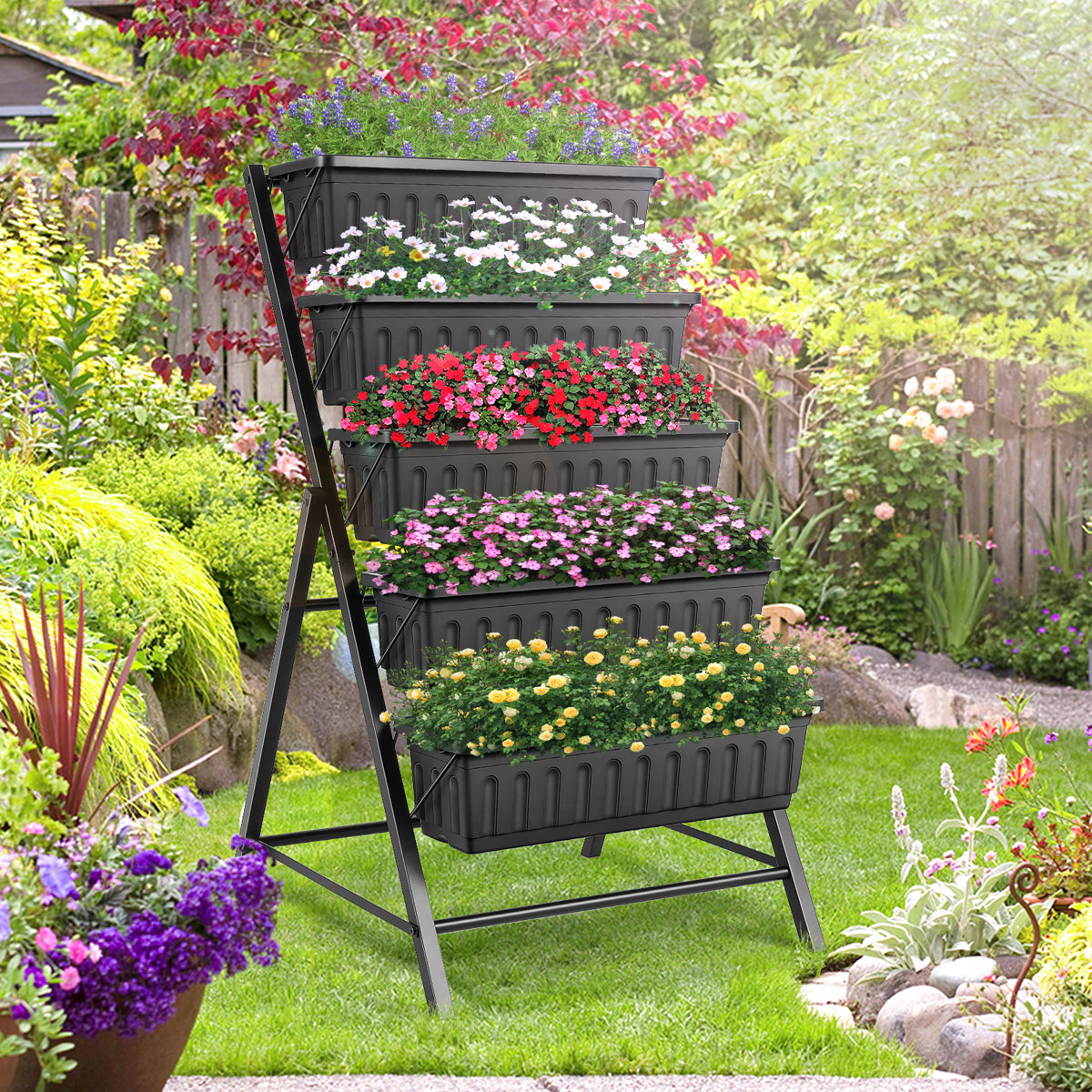 Arlmont &amp;amp; Co. Denishia 5-Tier Vertical Raised Garden Bed &amp;amp; Reviews | Wayfair