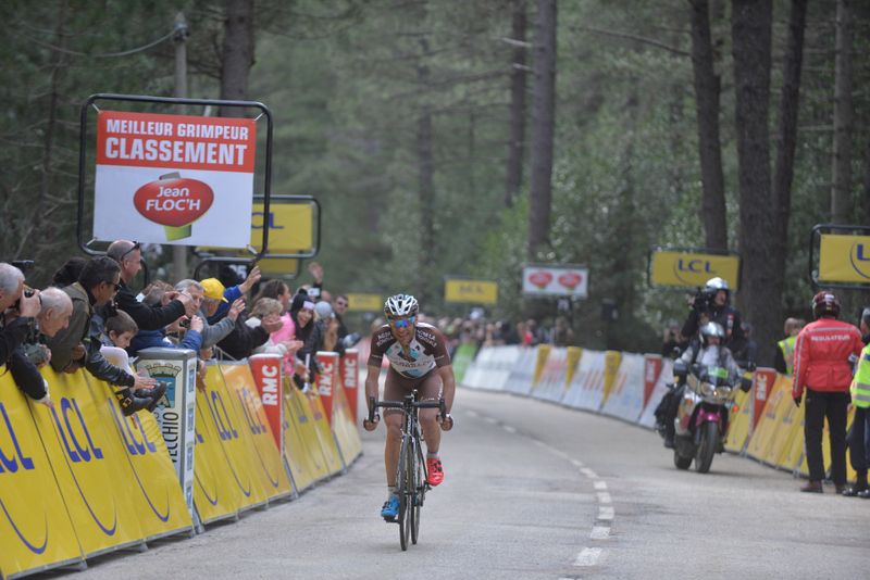Jean-Christophe P&eacute;raud (Ag2r-La Mondiale) approaches the finish line