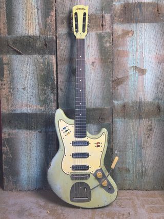 A photo showing the Abernethy Sonic Empress THC electric guitar