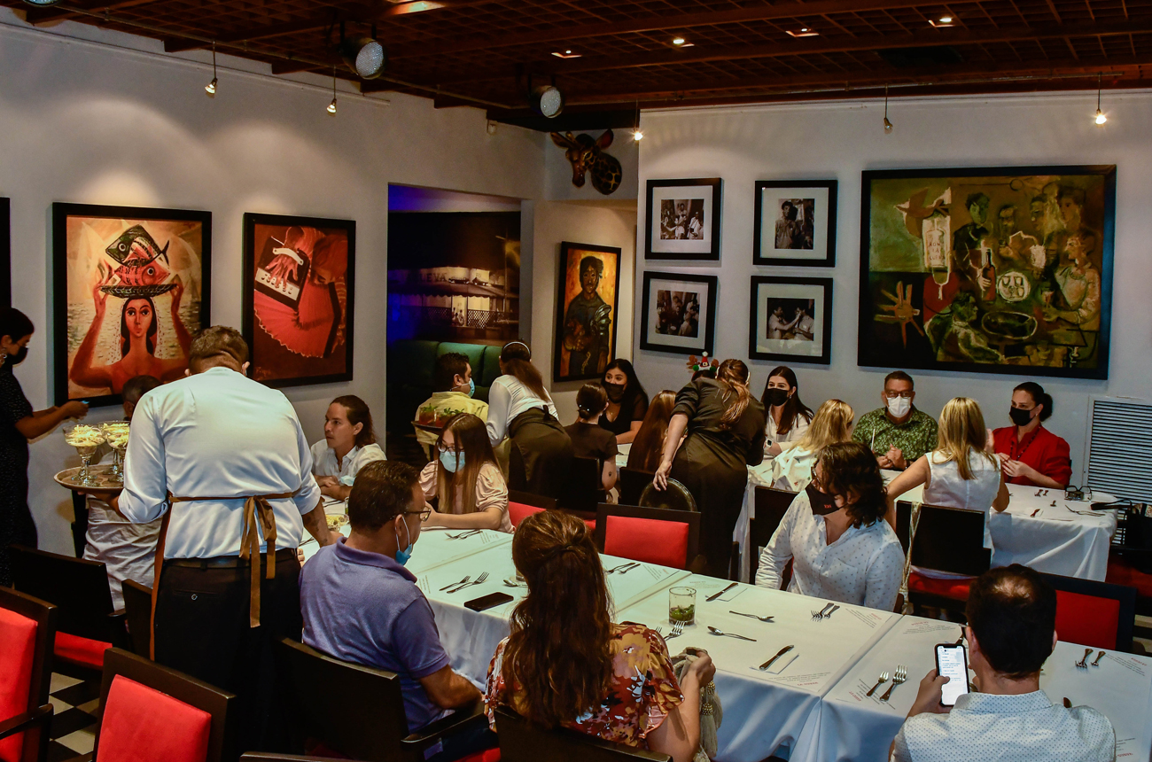 People sitting in a restaurant