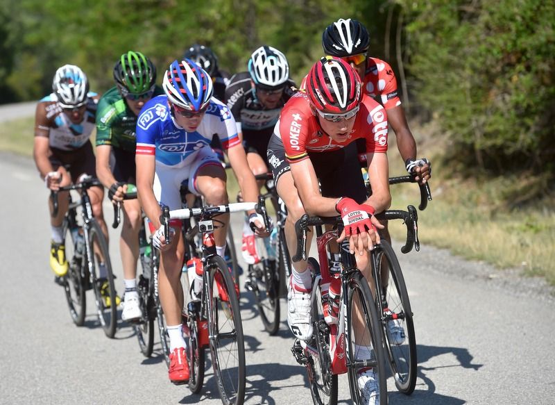 Tim Wellens driving the pace in the breakaway