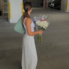 Woman outside shopping