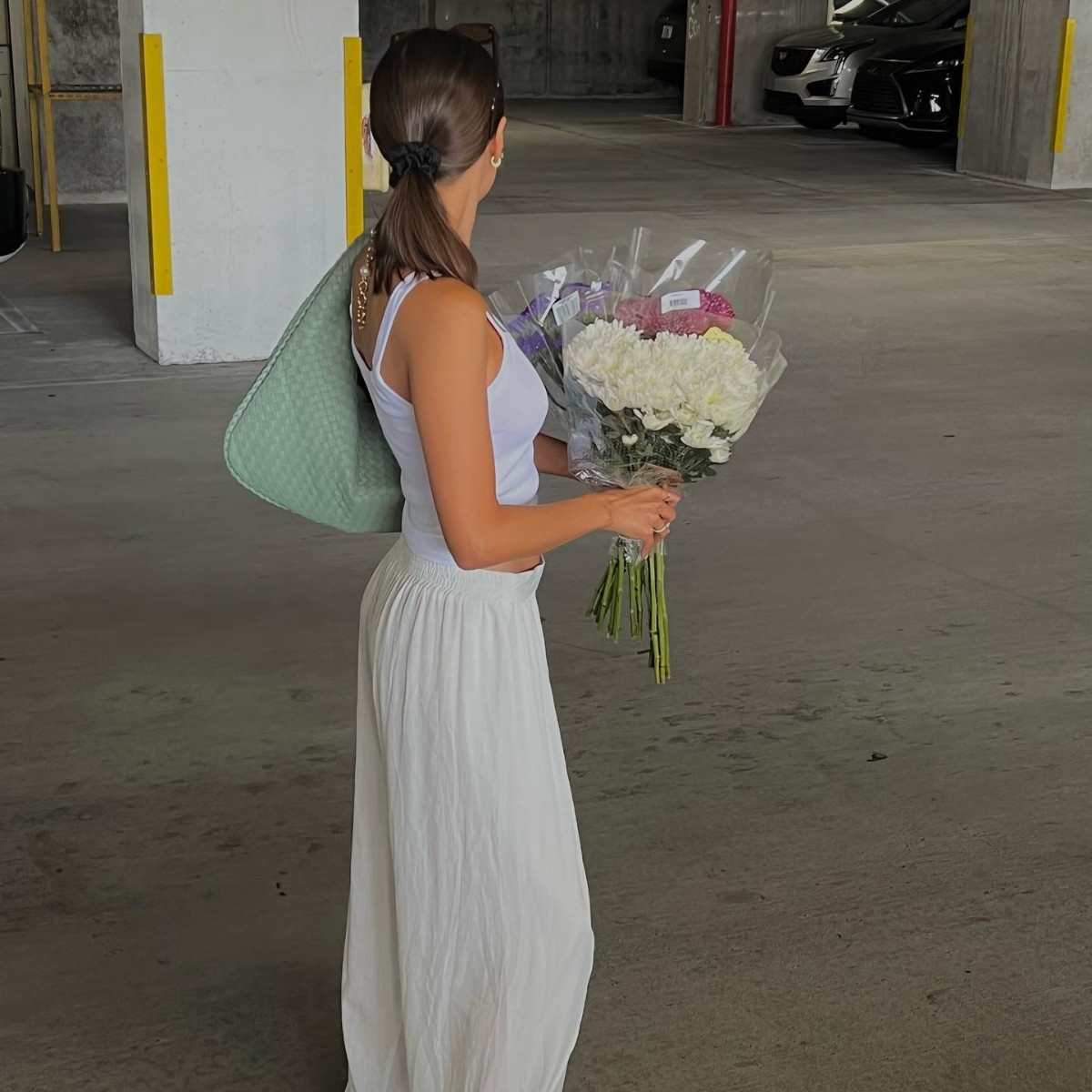 Woman outside shopping