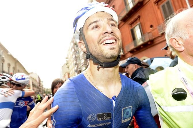 A very happy Nacer Bouhanni after winning his first grand tour stage
