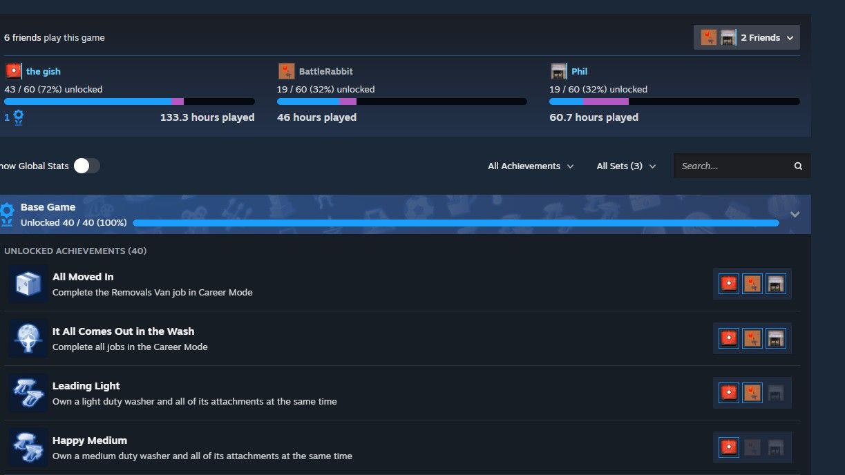 Screenshot from Steam Achievements