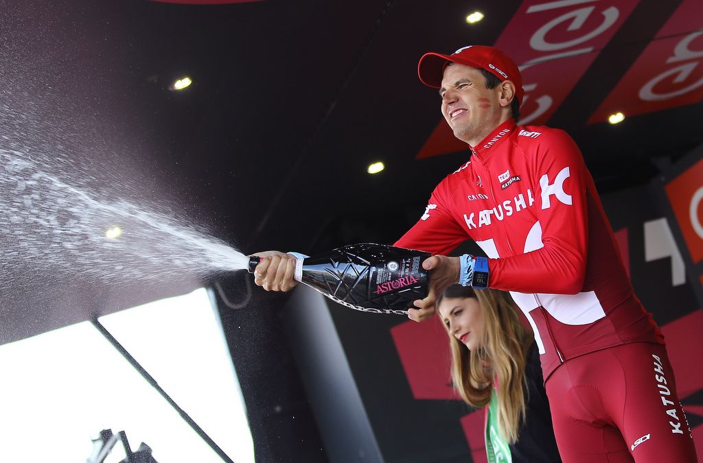 Rein Taaram&auml;e sprays the Prosecco