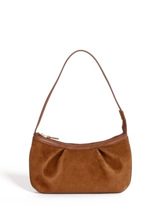 Dimple Pochette Suede Cognac