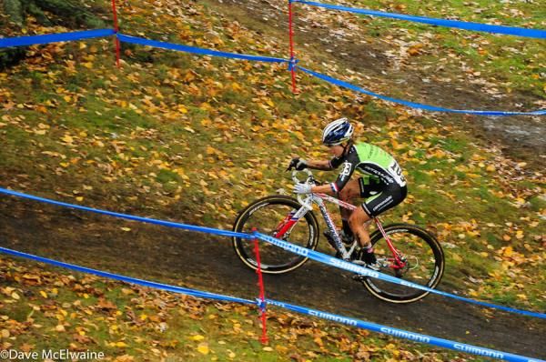 Katie Antonneau (Cannondale) riding the course at Roger Williams Park