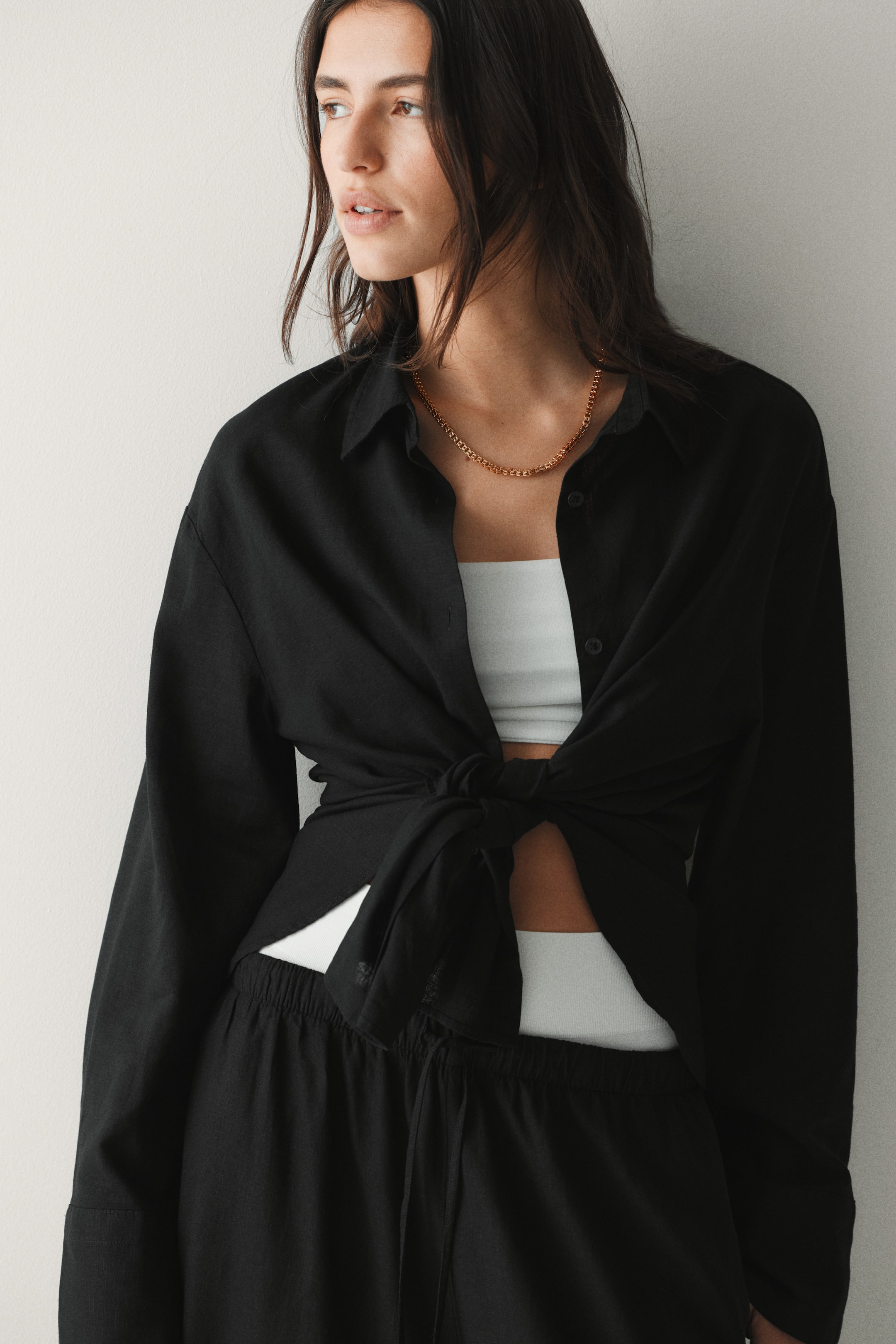 Oversized Linen-Blend Shirt