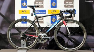 The winning bike of the 2015 Paris-Roubaix, the 2014 Giant Defy Advanced SL