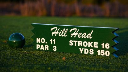 Tee distance marker GettyImages-973543628 for How Are Golf Hole Yardages Measured? 