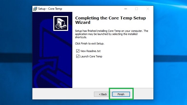 How to check your PC's CPU temperature step 9: Click Finish