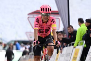 Esteban Chaves finishes stage 3 of the Volta a Catalunya on Port Ainé