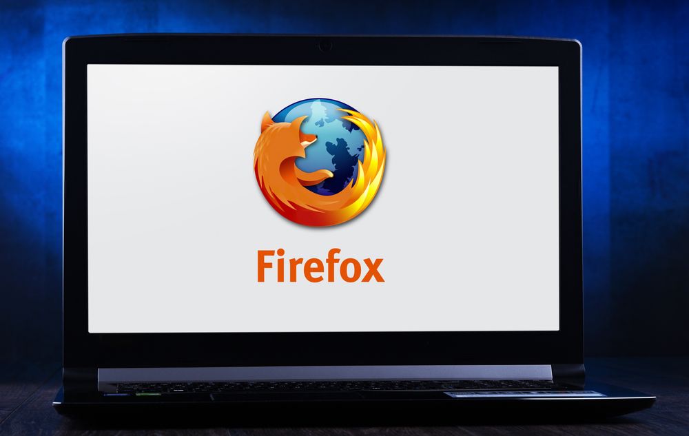 The Mozilla Firefox logo on a laptop