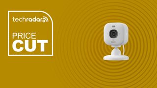 The Blink Mini 2K+ on a yellow background with text saying Price Cut.