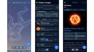 Screenshots showing Sky Tonight - Star Gazing App on Android