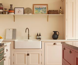 pale pink small kitchen