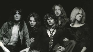 The photo of Aerosmith that adorned the cover of Get Your Wings