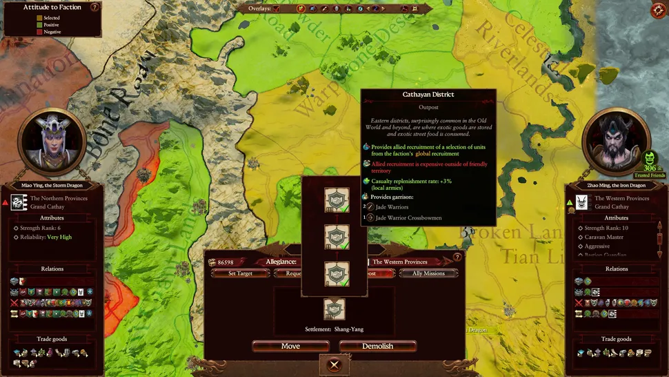 Создание аванпоста в союзном поселении в Total War: Warhammer 3