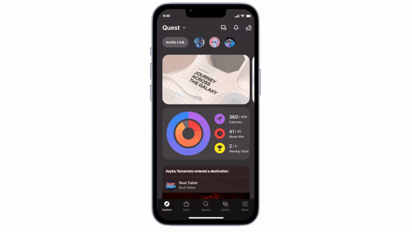 How to find more detailed fitness info in the Oculus Mobile app