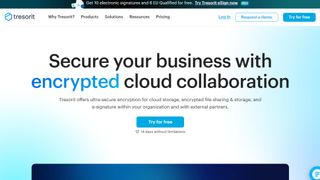 Website screenshot for Tresorit Business