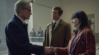 Bill Nighy, James Norton and Thomasin McKenzie (L-R) as seen in Netflix's "Joy"