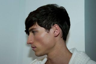 side profile of a male model