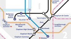 Detail of London Tube map with two new stations
