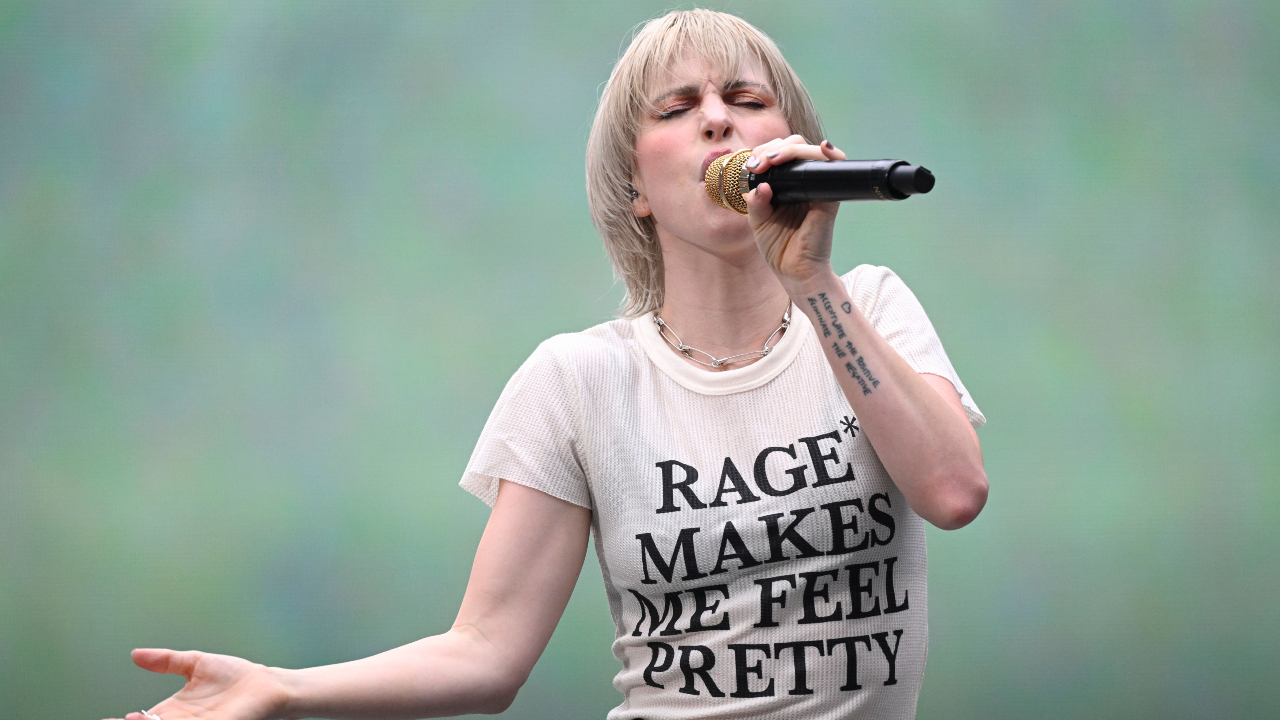 Hayley Williams performing live with Paramore in 2024