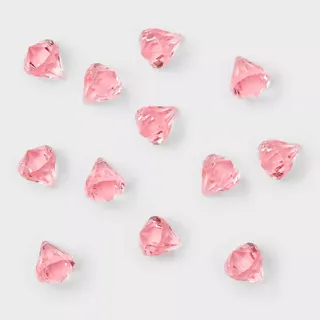 12pc Acrylic Diamond Christmas Tree Ornament Set Pink - Wondershop™: Indoor Holiday Decor, Plastic, No Choking Hazard