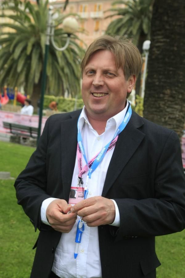 Evgeni Berzin - winner of the race in 1994 - was at the start of stage 13