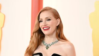 Jessica Chastain with shiny hair