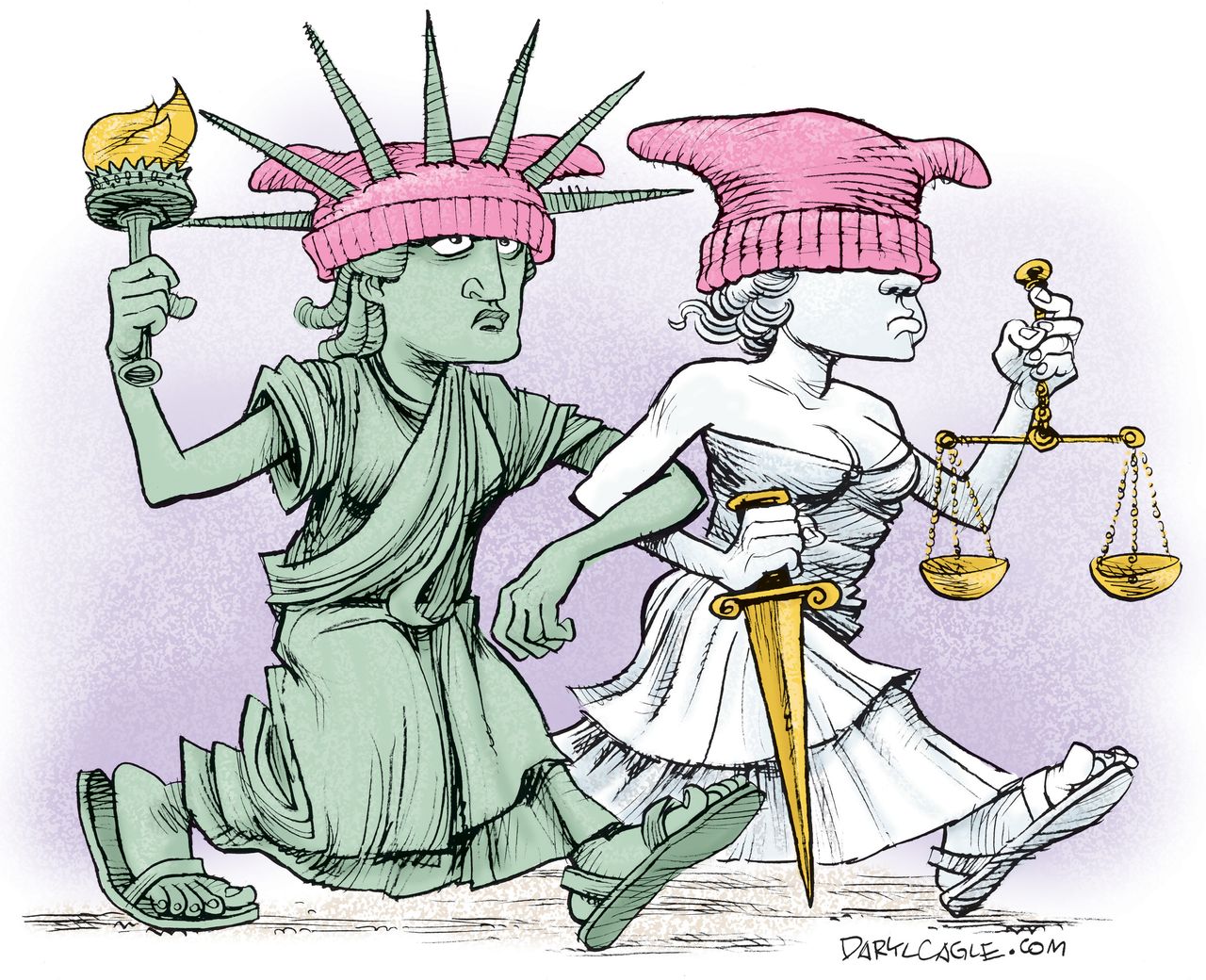 Political Cartoon U.S. Womens March on Washington